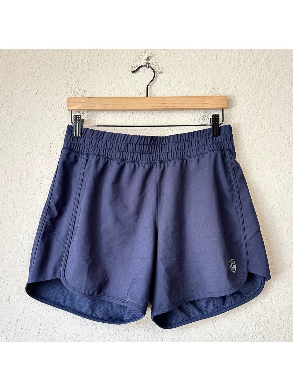 GOAL FIVE Indie Training Shorts Navy Blue Elastic Waist Athletic Running